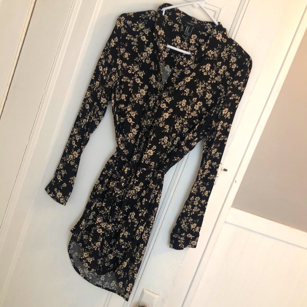 Long floral button up dress/blouse